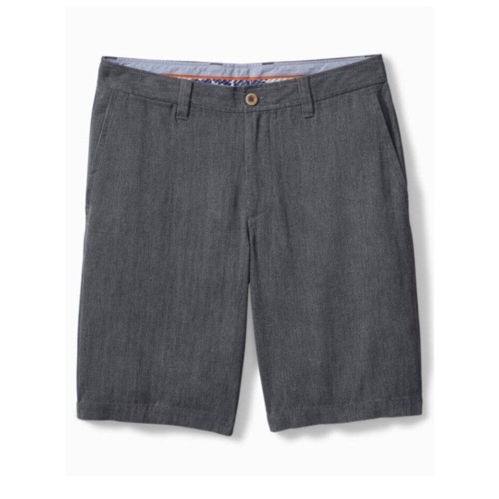 NWT Tommy Bahama Havana Herringbone 10.5-Inch Shorts Ink Silk Blend